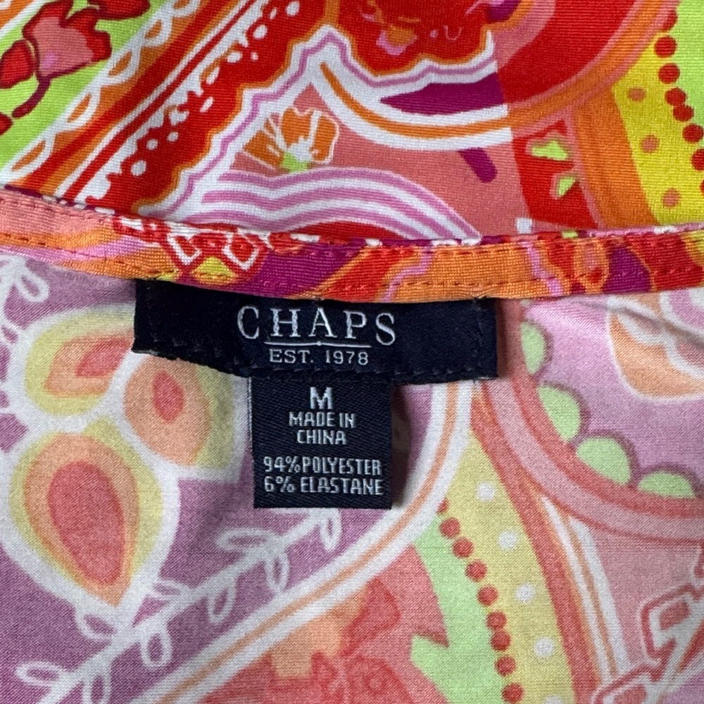 Chaps Pink Paisley Wrap-Style Midi Dress - Picture 2 of 5